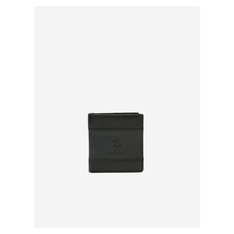 Čierna pánska kožená peňaženka U.S. Polo Assn. Union Vert