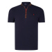 T8571 DEWBERRY ZIPPERED MEN'S T-SHIRT-PLAIN NAVY BLUE