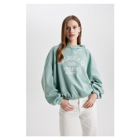 DEFACTO Relax Fit Hooded Printed Sweatshirt