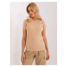 Basic Women's Camel Striped Blouse