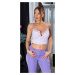 Sexy Koucla Musthave Crop Top with ruffled band lilac Einheitsgroesse