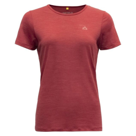 Devold VALLDAL WOMAN TEE Dámske tričko, červená, veľkosť