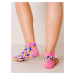 Ružové ponožky s farebným vzorom