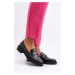 Women's Patented Black Loafers Nerilaja