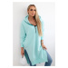 Women's insulated sweatshirt with slits on the sides - mint