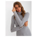Grey ribbed sweater with turtleneck