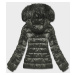 Krátka dámska zimná bunda v khaki farbe (YP-20129-6)
