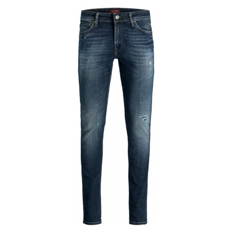 JACK & JONES Džínsy 'Liam'  modrá denim / hnedá