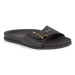 Tommy Hilfiger Šľapky Th Hardware Leather Flat Sandal FW0FW07940 Čierna