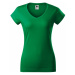 MALFINI Dámske tričko Fit V-neck - Stredne zelená