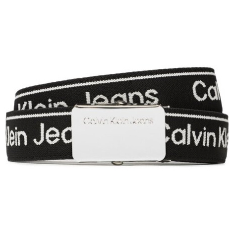 Calvin Klein Jeans Detský opasok Logo Taupe Buckle Belt IU0IU00393 Čierna
