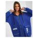 Tmavomodrá oversize mikina s vreckami RV-BL-8149.91P-dark blue