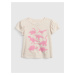 Ružovo-béžové dievčenské tričko s potlačou GAP