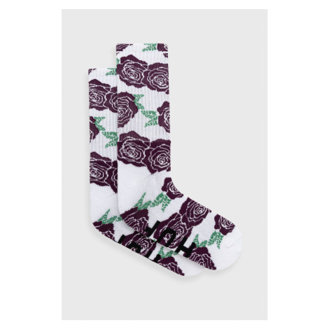 Ponožky HUF dámske, biela farba