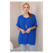 Oversized blouse with pendant cornflower blue