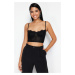 Trendyol Black Crop Corset Detailed Knitted Bustier