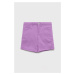 Detské krátke nohavice United Colors of Benetton fialová farba, jednofarebné,