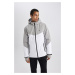 DEFACTO Fit Water Repellent Slim Fit Hooded Ribbed Coat