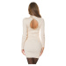 Sexy Mini-Knitdress with Cut Out & Chain Detail white Einheitsgroesse