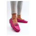 Women's leather loafers with decoration Fuchsia S.Barski