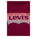 Detská bavlnená košeľa s dlhým rukávom Levi's červená farba