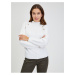 White Women's Ribbed Sweater with Decorative Buttons ORSAY - Ladies