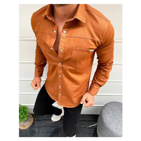 Men's long-sleeved shirt in copper DStreet