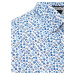 Biela pánska košeľa s modrým kvetinovým vzorom DX2411