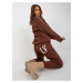 Dark brown oversize tracksuit with print