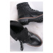 Čierne členkové šnurovacie topánky 5-25237
