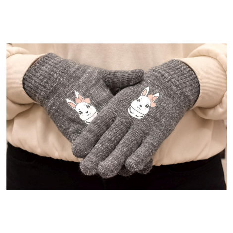 Detské sivé rukavice TORRIE RABBIT