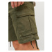 Khaki pánske cargo kraťasy Jack & Jones Cole