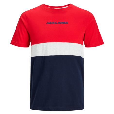 Jack&Jones Pánske tričko JJEREID Standard Fit 12233961 Tango Red XL Jack & Jones