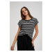 Women's striped T-shirt MOODO - black