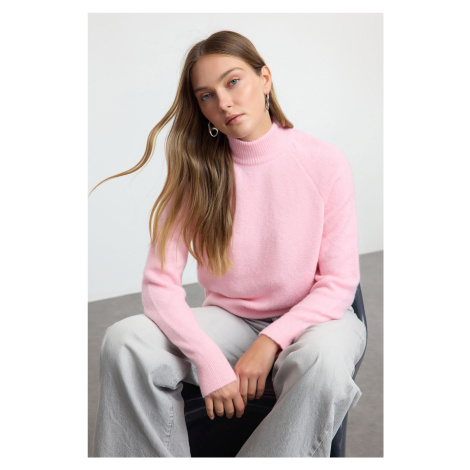 Trendyol Pink Wool High Collar Knitwear Sweater