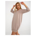 Basic dark beige sweatshirt dress made of cotton Salerno