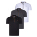 TRIPLE SET T8571 DEWBERRY ZIPPERED MEN'S T-SHIRT-ANTHRACITE-WHITE-BLACK