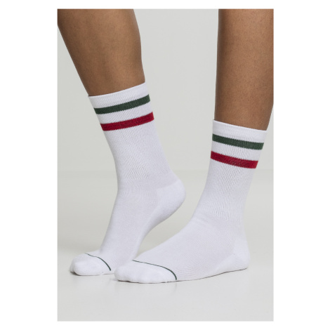 Pánske ponožky Urban Classics 3-Tone College Socks white/green/red 2 balenie
