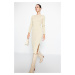 Trendyol Beige Midi Glittery Knitwear Dress