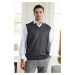 90829 Dewberry V Neck Sleeveless Knit Mens Sweater-DARK GREY