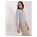Gray women's classic sweater with viscose