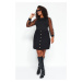 Trendyol Curve Black Plain Basic Tweed Woven Plus Size Skirt
