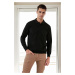 77856 Dewberry Polo Neck Mens Sweater-BLACK