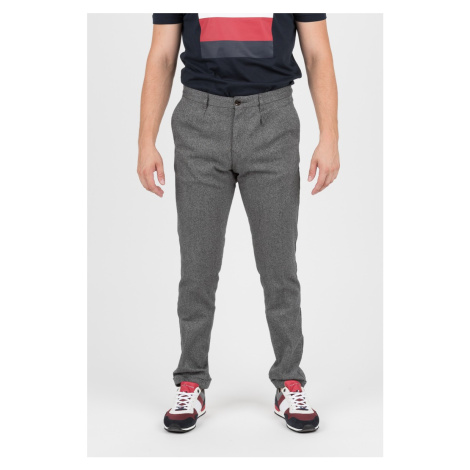 Nohavice - TOMMY HILFIGER STRAIGHT CHINO MOULINE TWILL šedé