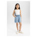 DEFACTO Girl&#39;s Paperbag Jean Shorts