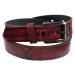 opasok s kovom Leather & Steel Fashion red