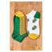 Unpaired socks with corn white-green