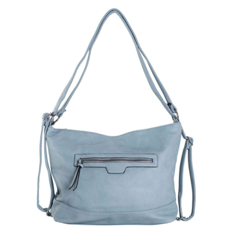 Light blue backpack bag 2in1 made of ecological leather