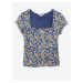 Modré dámske vzorované tričko VANS Deco