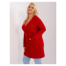 Plus size red sweater with pockets